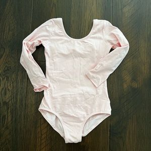 Stelle girls long sleeve ballet leotard pink